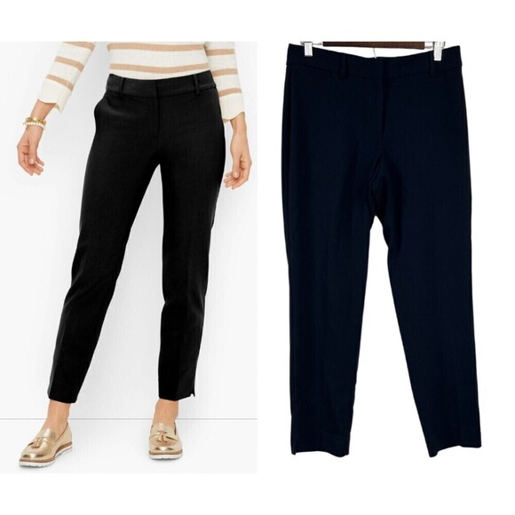 Talbots Hampshire Curvy Women Size 6 Black High Rise Straight Leg Pants Trouser - Picture 3 of 10